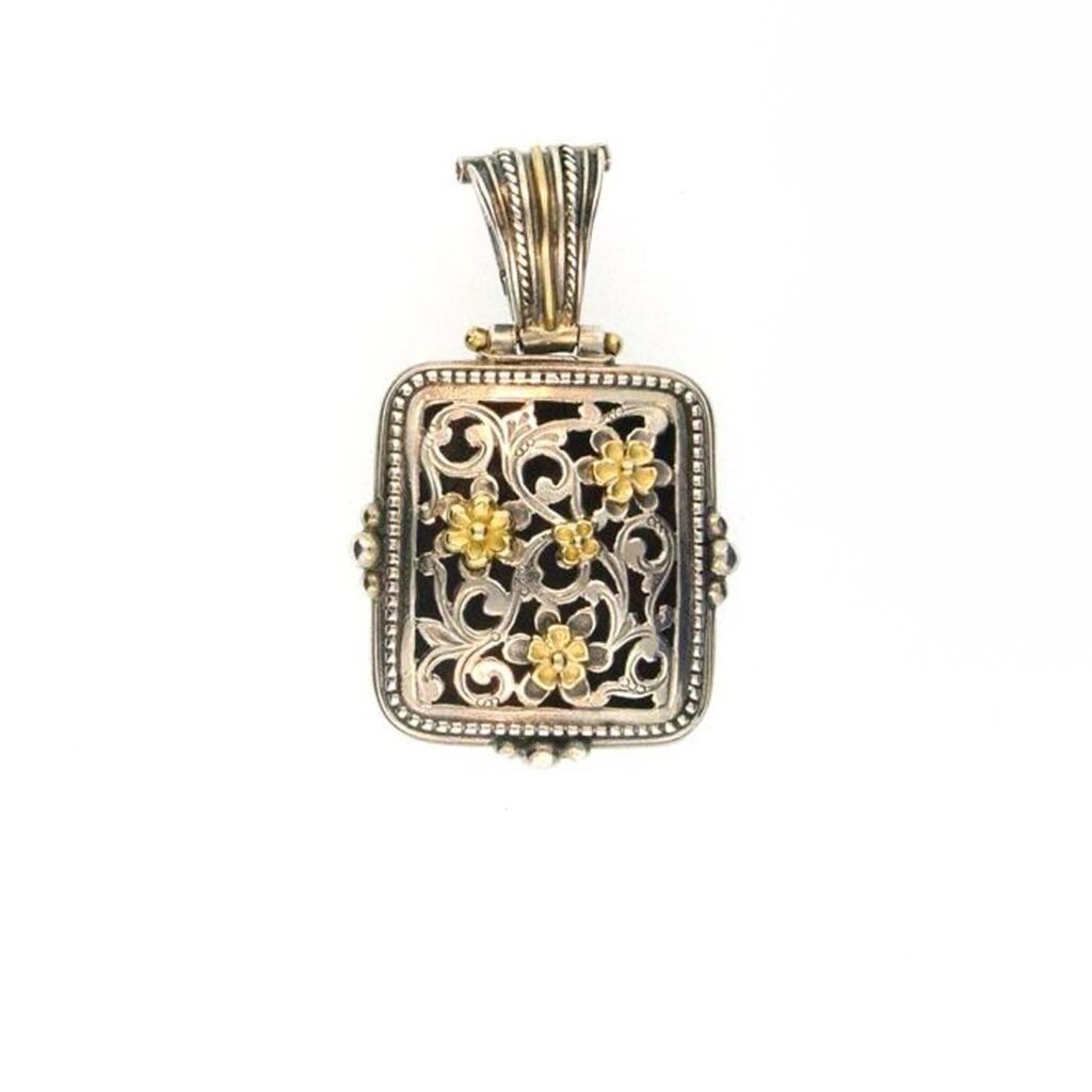 Garden Shadows Cushion in 18k Gold and Silver 3062