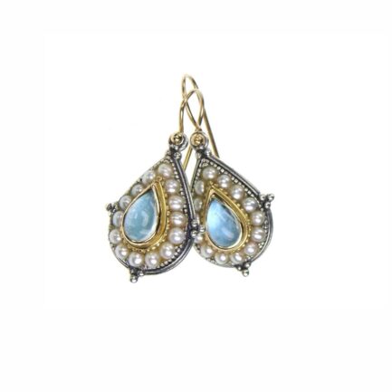 Teardrop Earrings in k18Yellow Gold and Sterling Silver