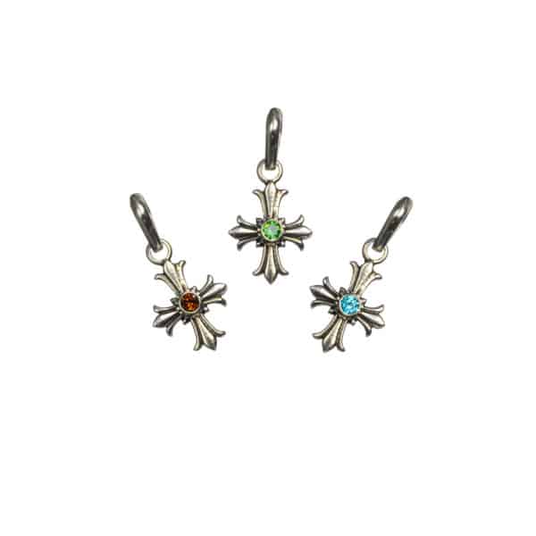 Byzantine Cross Pendant 18k Yellow Gold and Sterling Silver 925