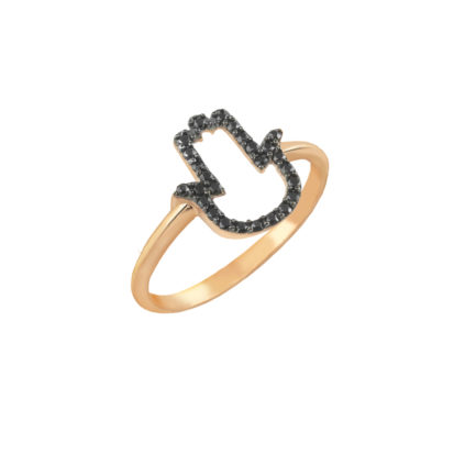 Hand of Hamsa Ring for Girls k14 Yellow Gold