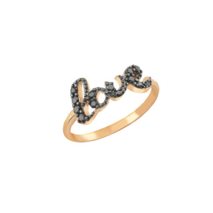 Love Ring in Zircon for Girls k14 Yellow Gold