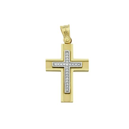 Classic 14k Yellow and White Gold Baptism Crosses for Girls and Women’s