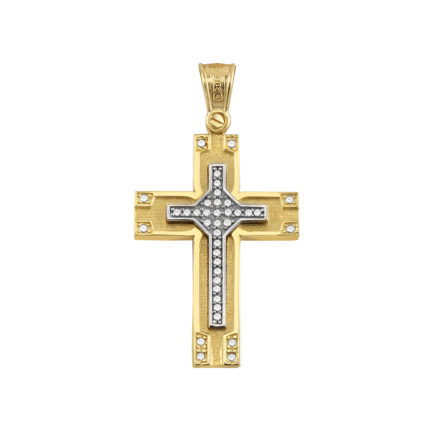 Classic 14k Yellow and White Gold Baptism Crosses for Girls and Women’s