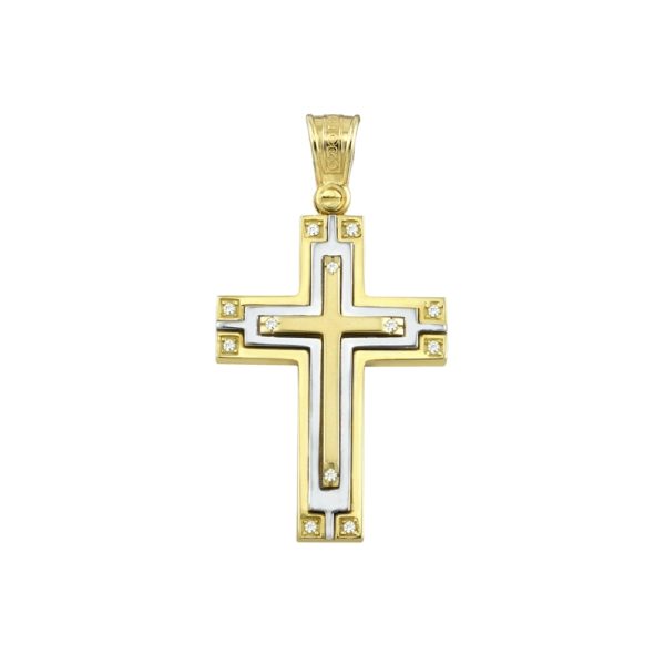 Classic 14k Yellow and White Gold Baptism Crosses for Girls and Women’s