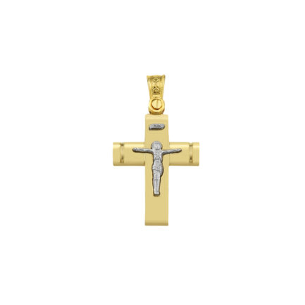 14k Gold Two-Tone Men’s Crucifix Cross Pendant