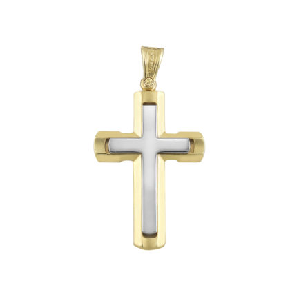 14k Gold Two-Tone Men’s Crucifix Cross Pendant
