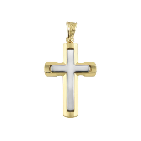 14k Gold Two-Tone Men’s Crucifix Cross Pendant