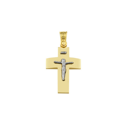 14k Gold Two-Tone Men’s Crucifix Cross Pendant