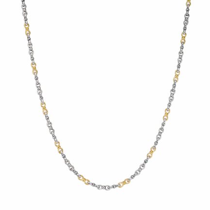 Chain Handmade in Sterling Silver 925 with Gold Plated Parts 3.30mm