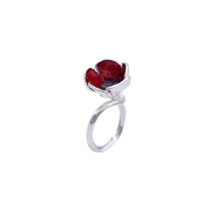 Statement Velvet Red Flower Ring