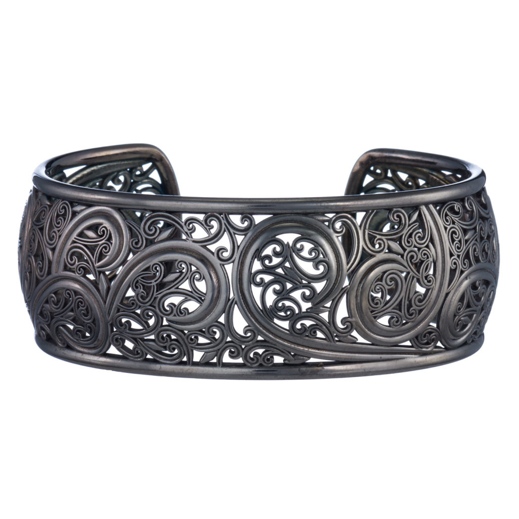 Cuff Bracelet Sterling Silver in oxidized 925 for Women’s