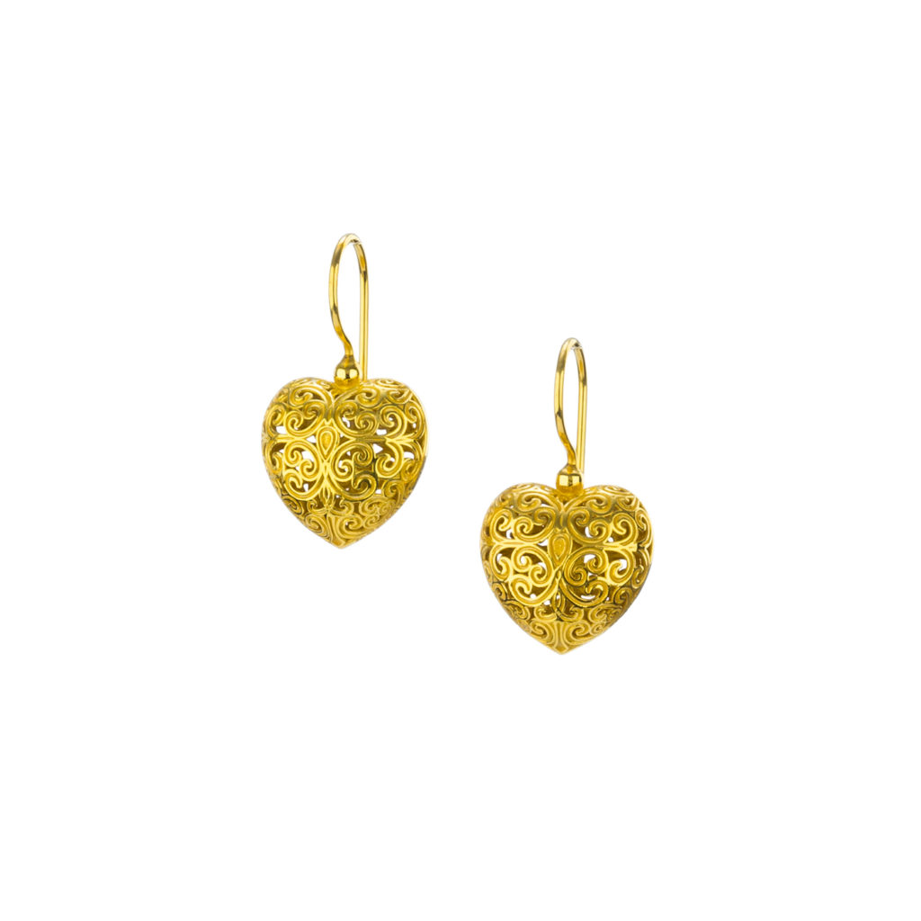 Heart Small Earrings in Gold plated silver 925