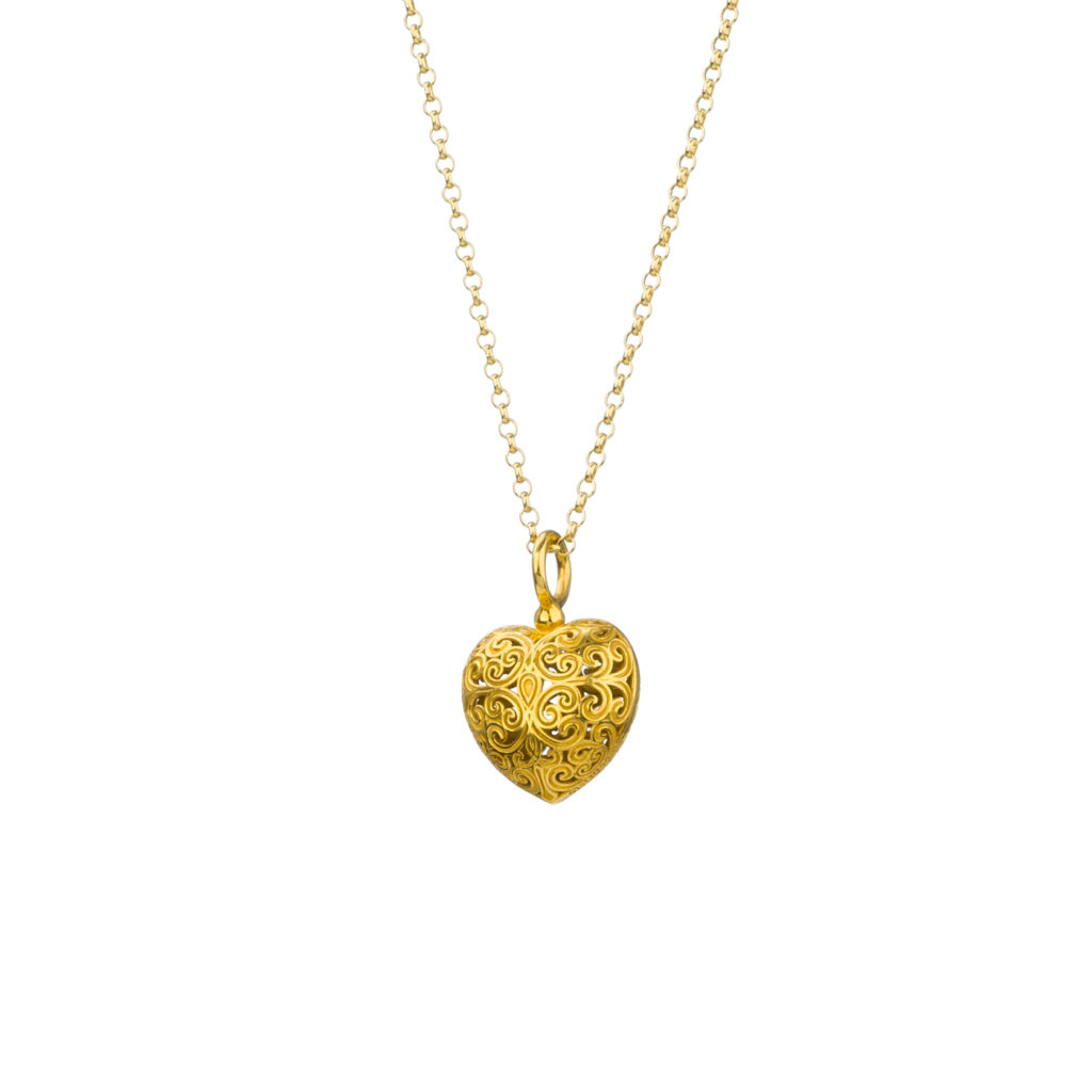 Heart Small Pendant in Gold plated silver 925