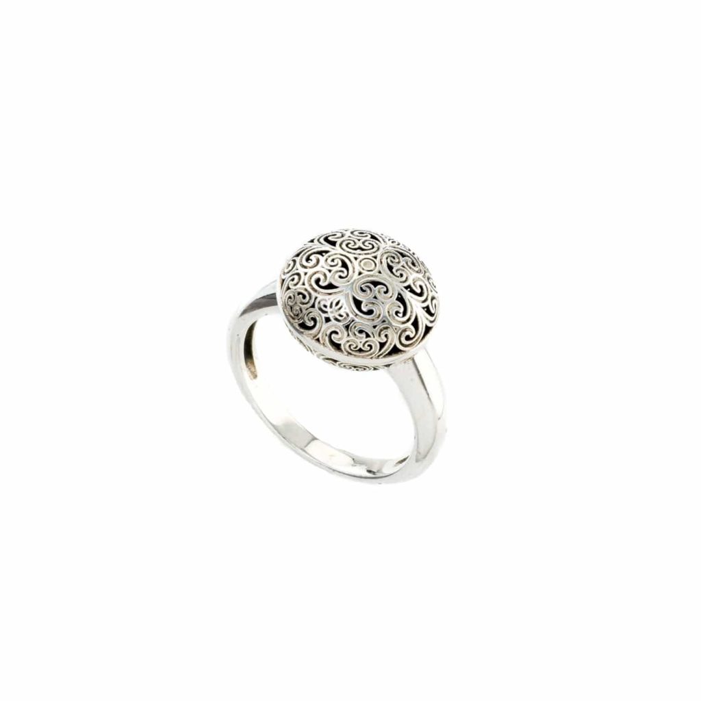 Round Ring in oxidized Sterling silver 925