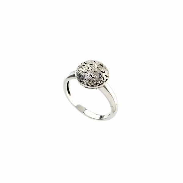 Round Small Ring in oxidized Sterling silver 925
