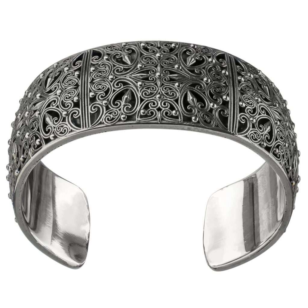 Cuff Bracelet Sterling Silver in Black plated 925 for Women’s