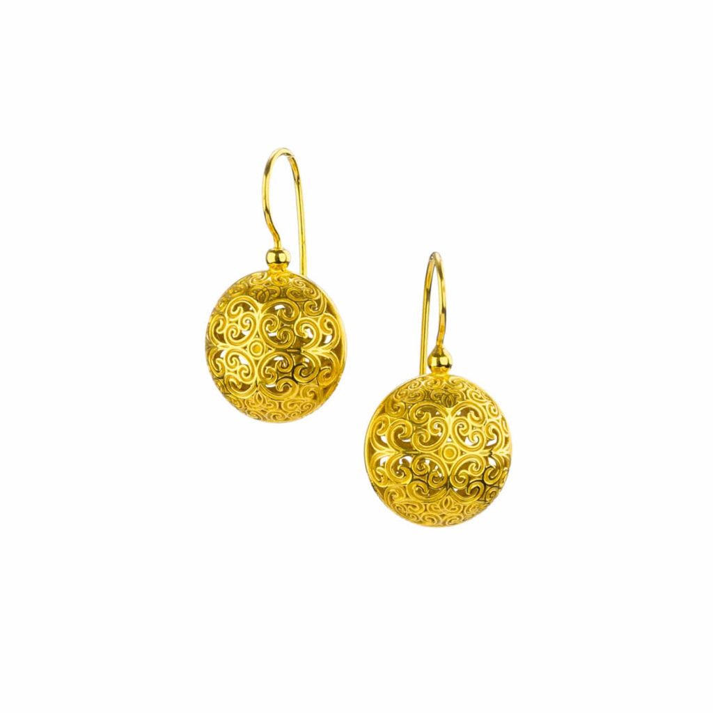 Round Earrings in Gold plated silver 925