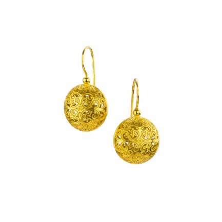 Round Earrings in Gold plated silver 925