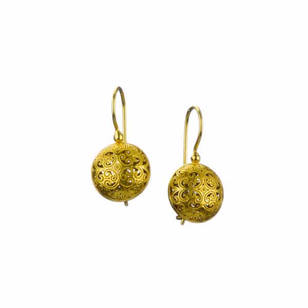 Round Earrings in Gold plated silver 925