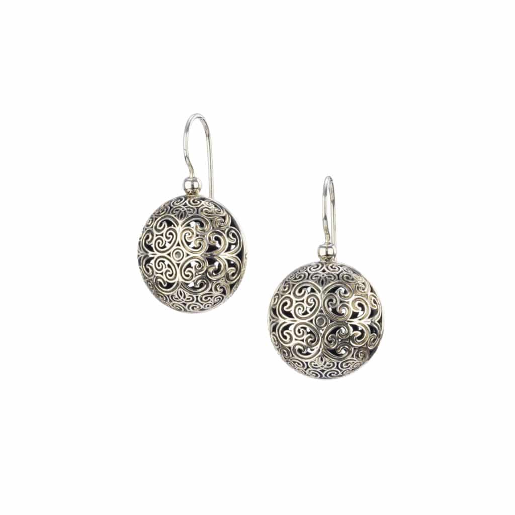 Round Earrings in oxidized silver 925