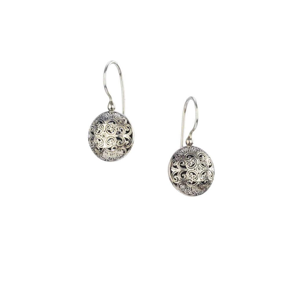 Round Earrings in oxidized silver 925