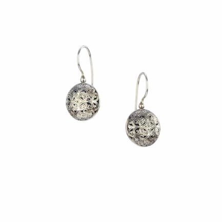 Round Earrings in oxidized silver 925