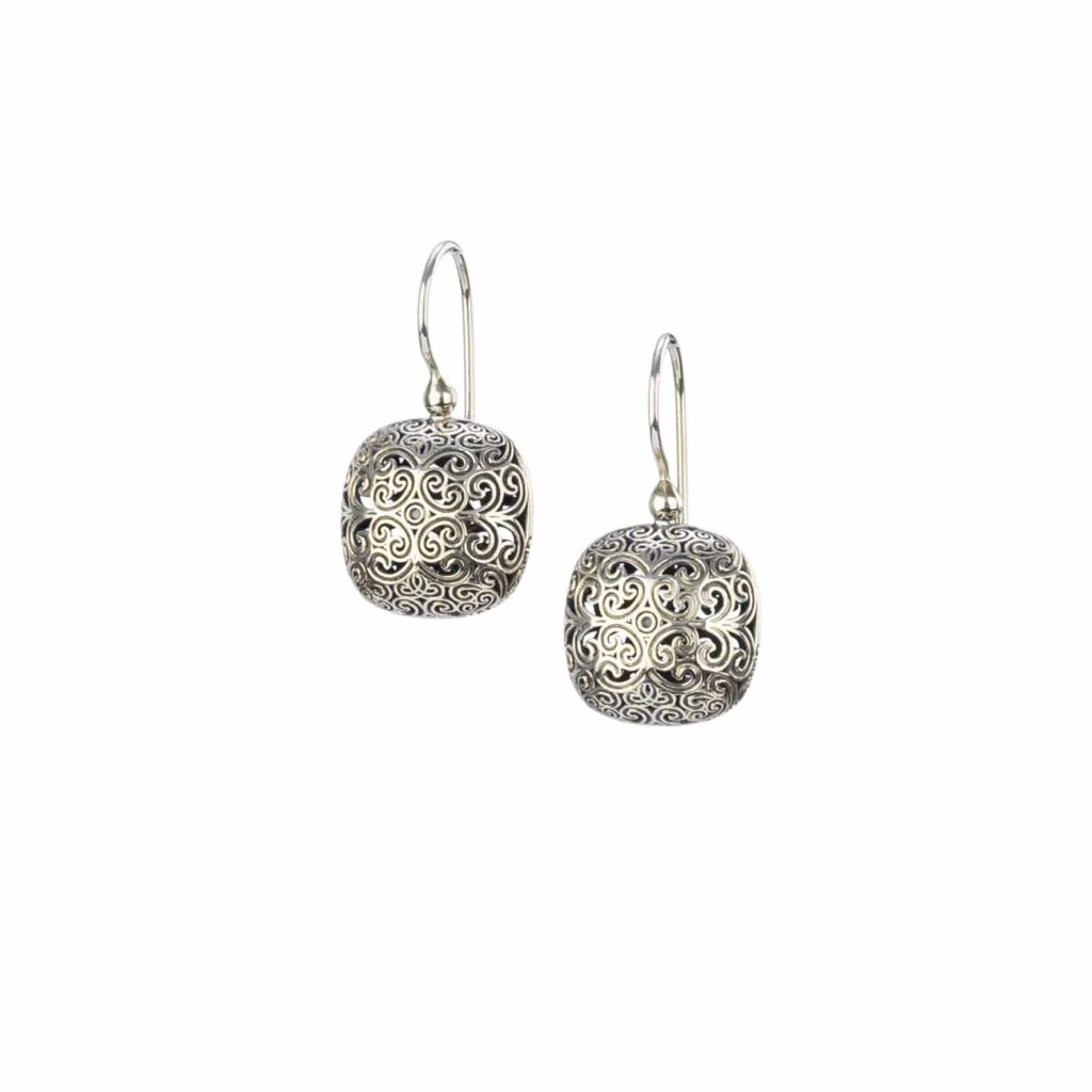 Cushion Earrings in oxidized silver 925