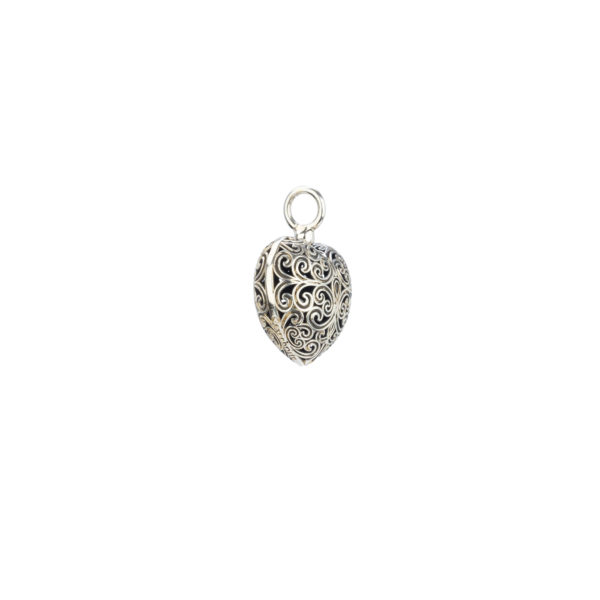 Heart Pendant in oxidized silver 925