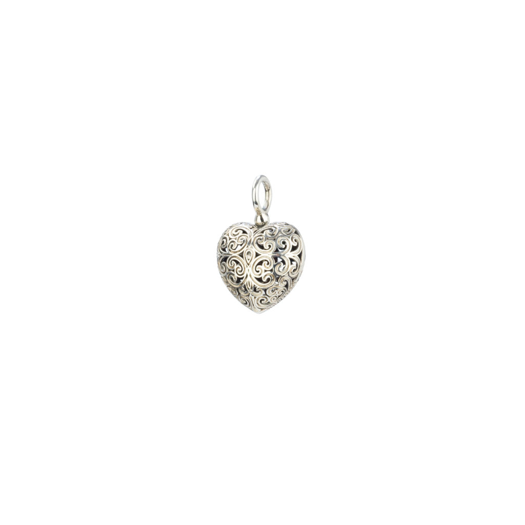 Heart Pendant in oxidized silver 925