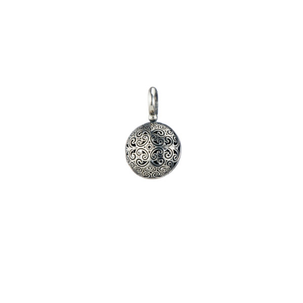 Round Earrings in oxidized silver 925