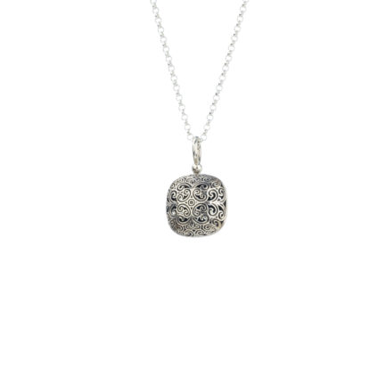 Cushion Pendant in oxidized silver 925