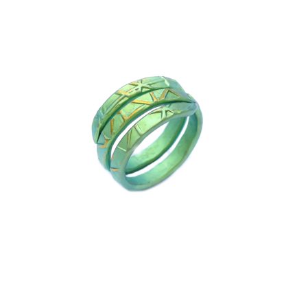 Textured Anodized Titanium Ring R152959 green