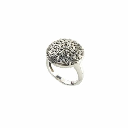Round Ring Filigree in oxidized silver 925