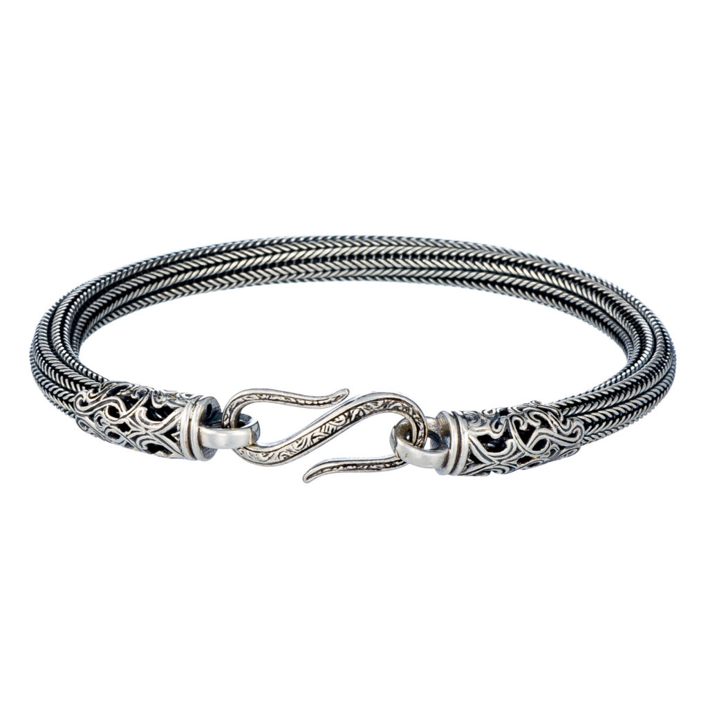Men’s Bracelet Braided Handmade Chain 925 Sterling Silver