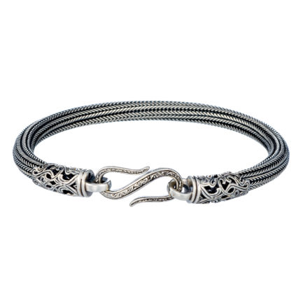 Men’s Bracelet Braided Handmade Chain 925 Sterling Silver