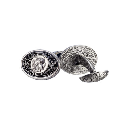 Athena the Great Ancient Coin Cufflinks in Sterling Silver 925