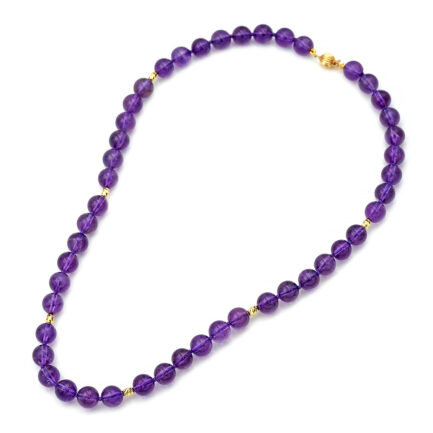 Amethyst necklace 8.0mm k14 N153149-PE