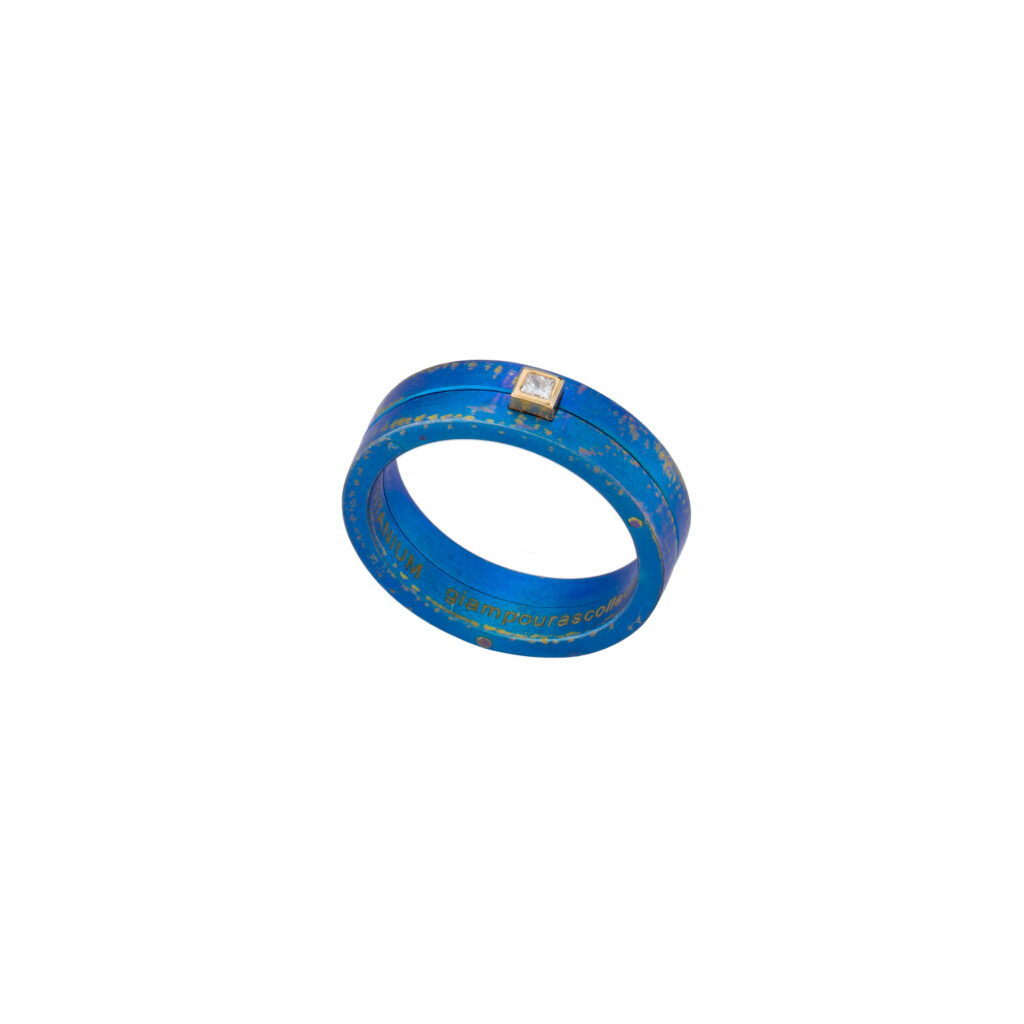 Blue Titanium Band Ring R152941-GIA