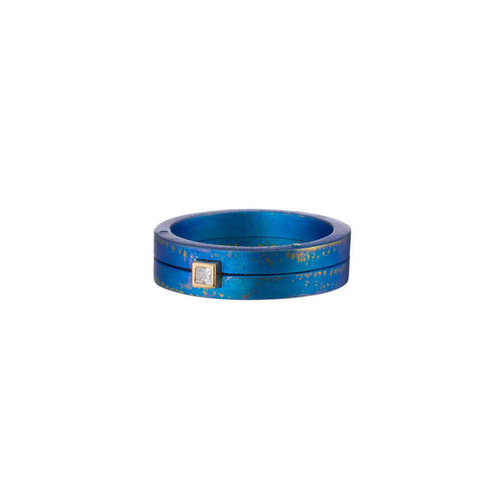 Blue Titanium Band Ring R152941-GIA a