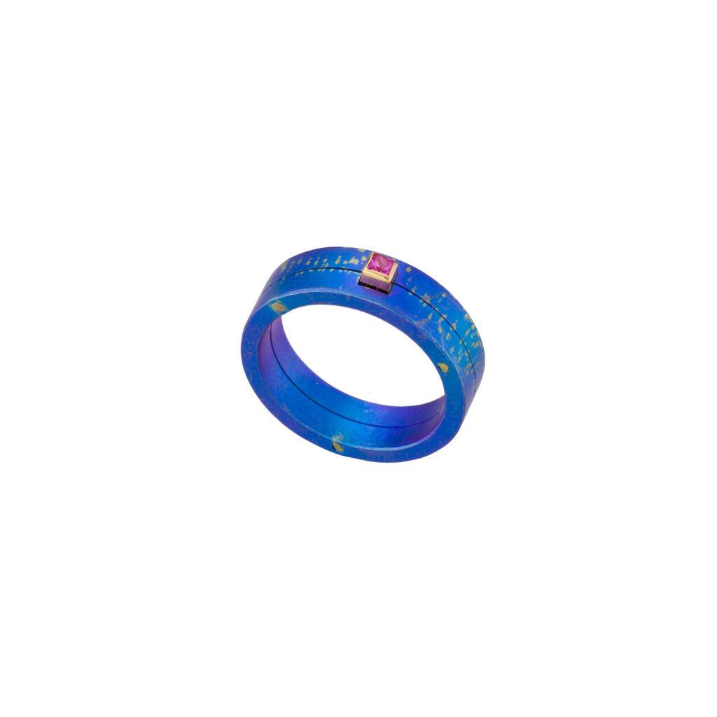 Blue Titanium Band Ring R152941-GIA c