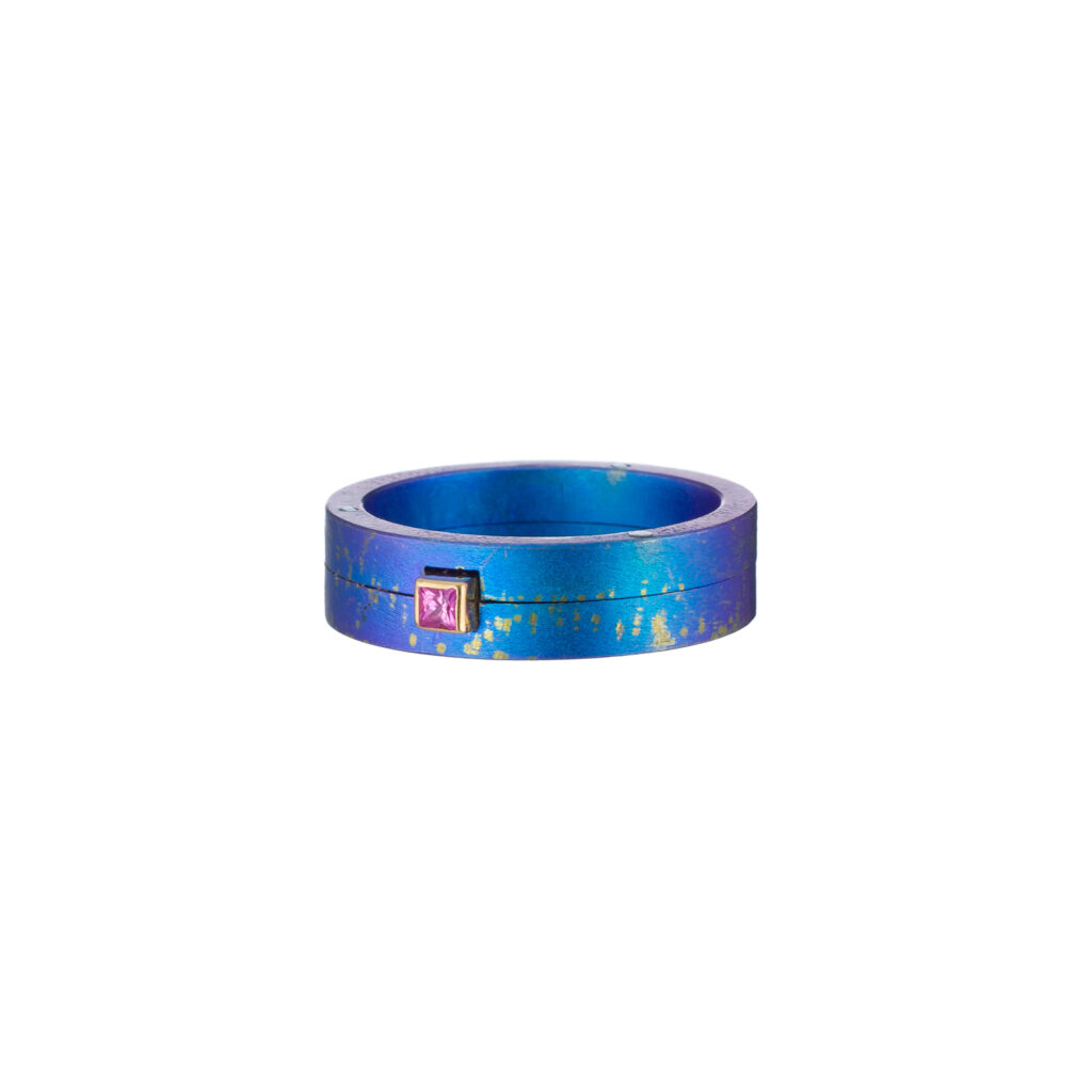 Blue Titanium Band Ring R152941-GIA d