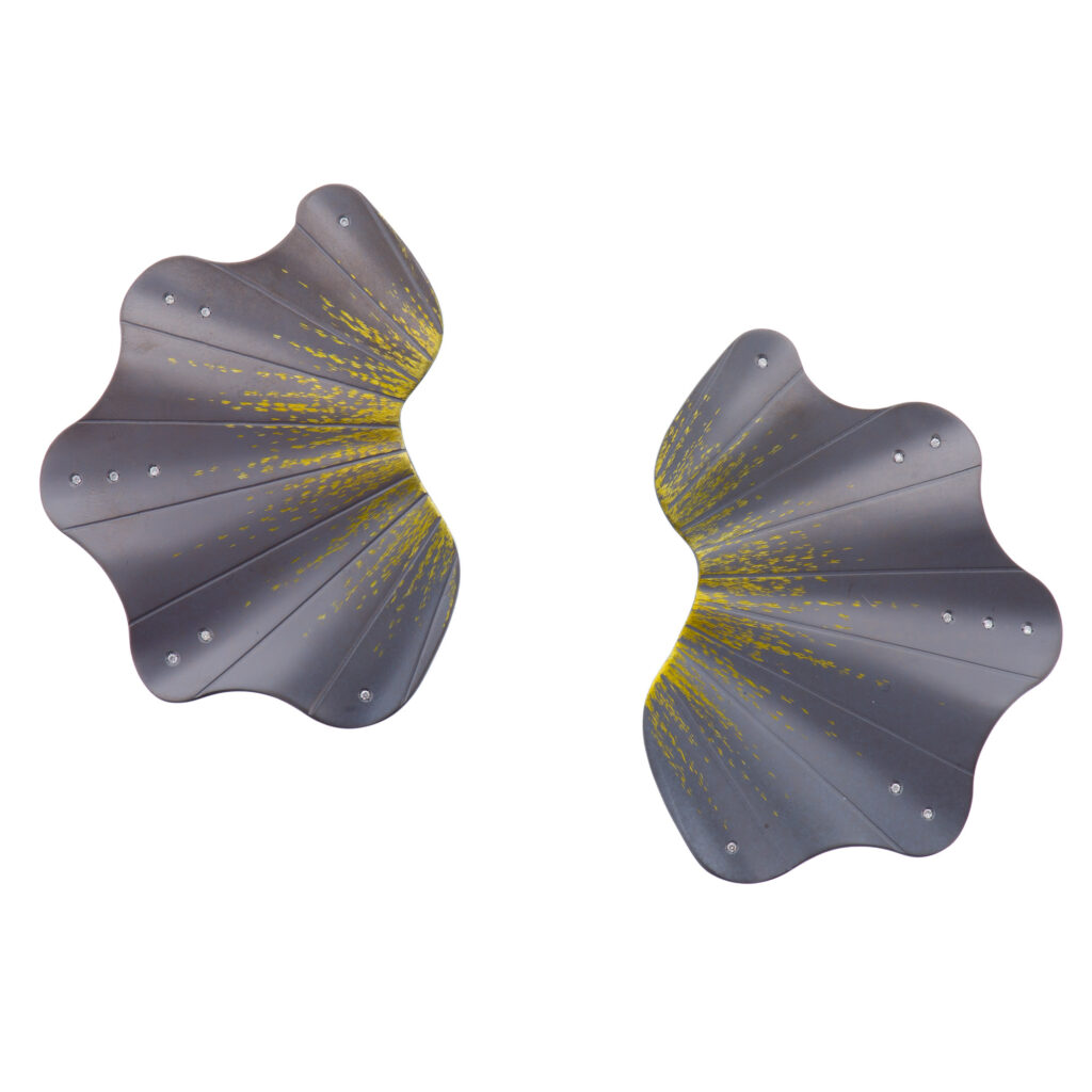 Dragon wings Earrings in Titanium E1528931