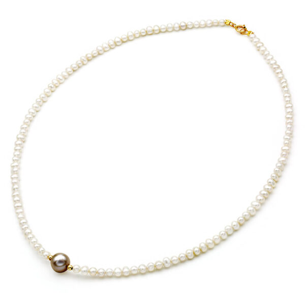 Fresh Water Pearl necklace 4.0-9.0mm 14k N153265-PE b