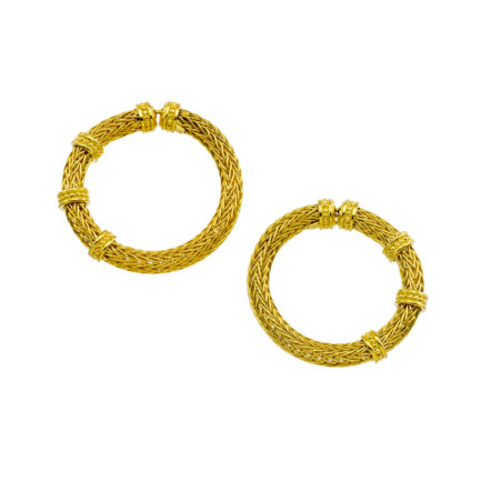 Byzantine Chain Hoop Earrings E152801-k