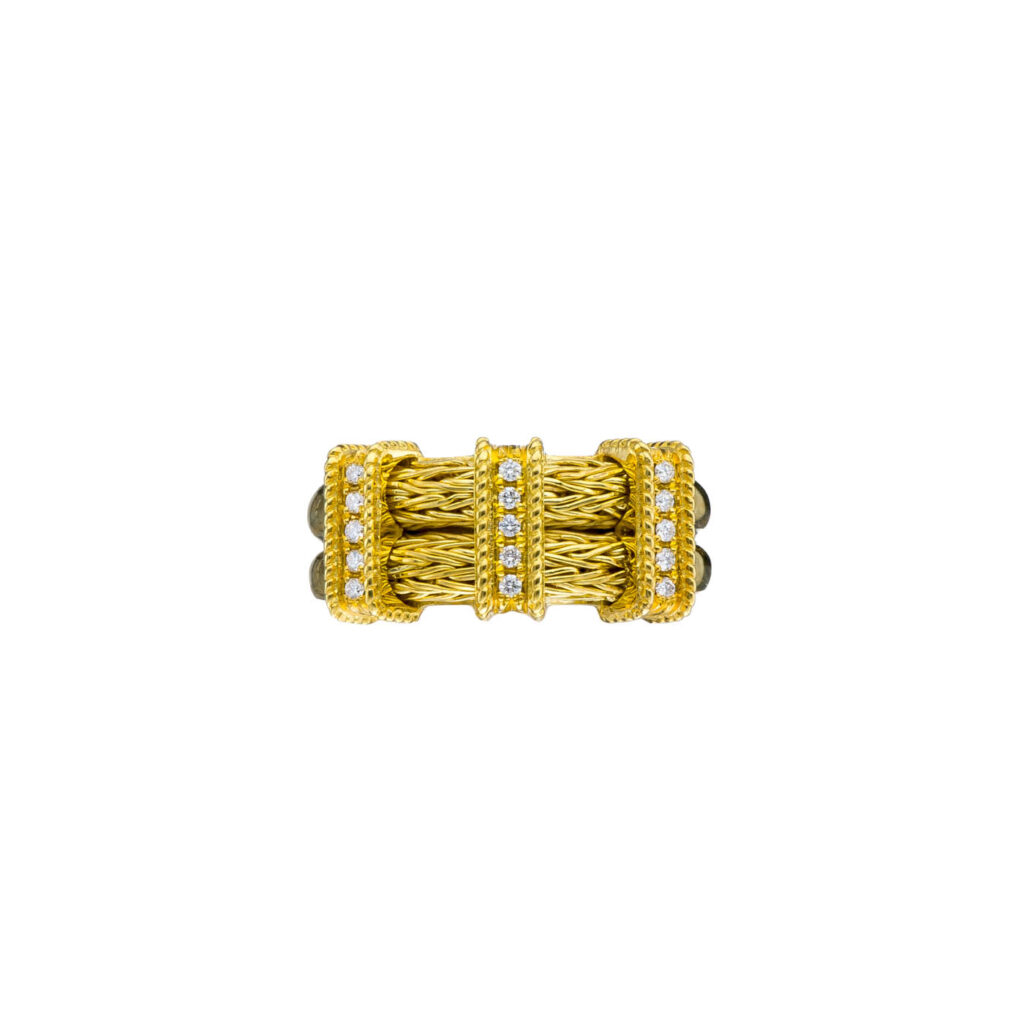 Three bar Diamond Gold Ring R152219-k a