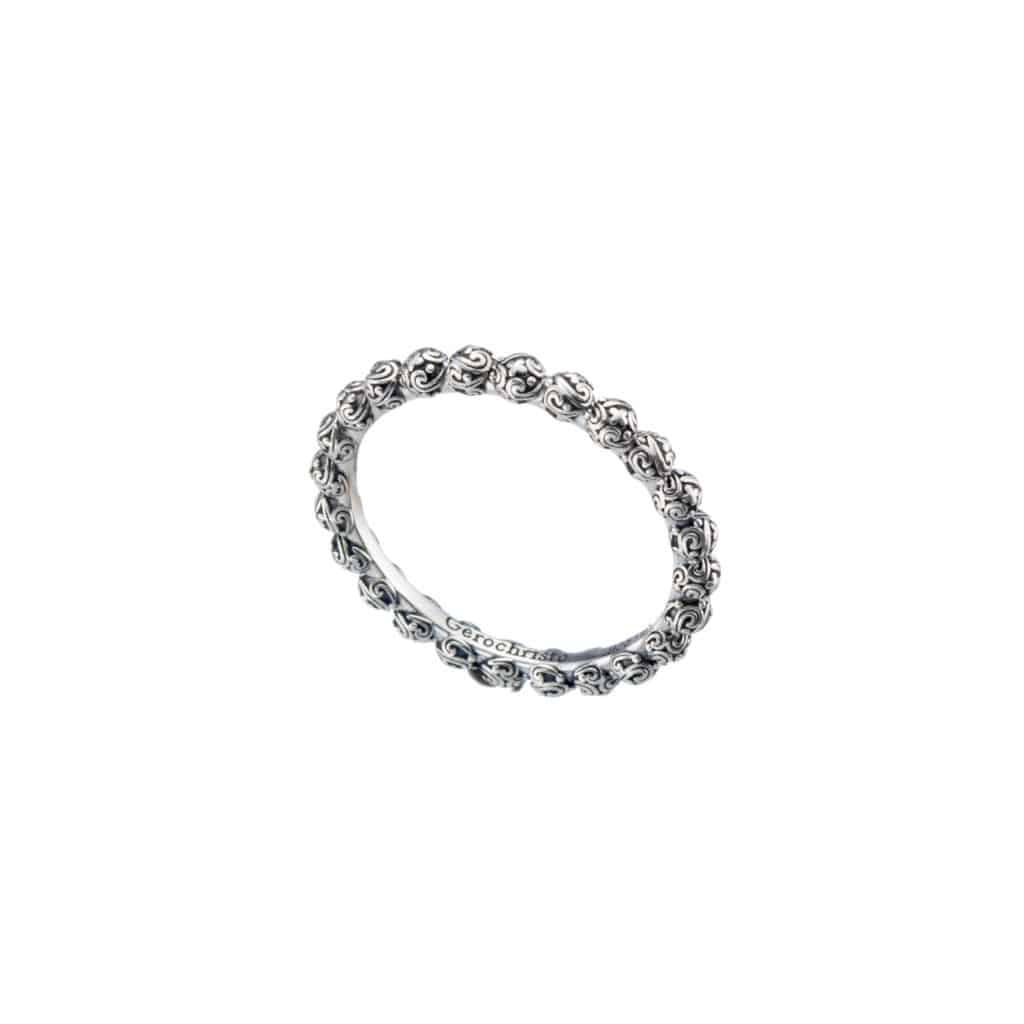 Byzantine Band Ring in Sterling Silver 925