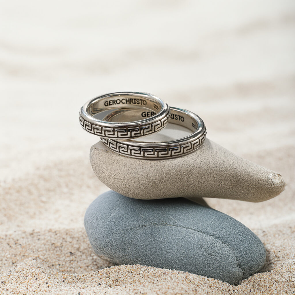 Meander Band Ring in Sterling Silver 925