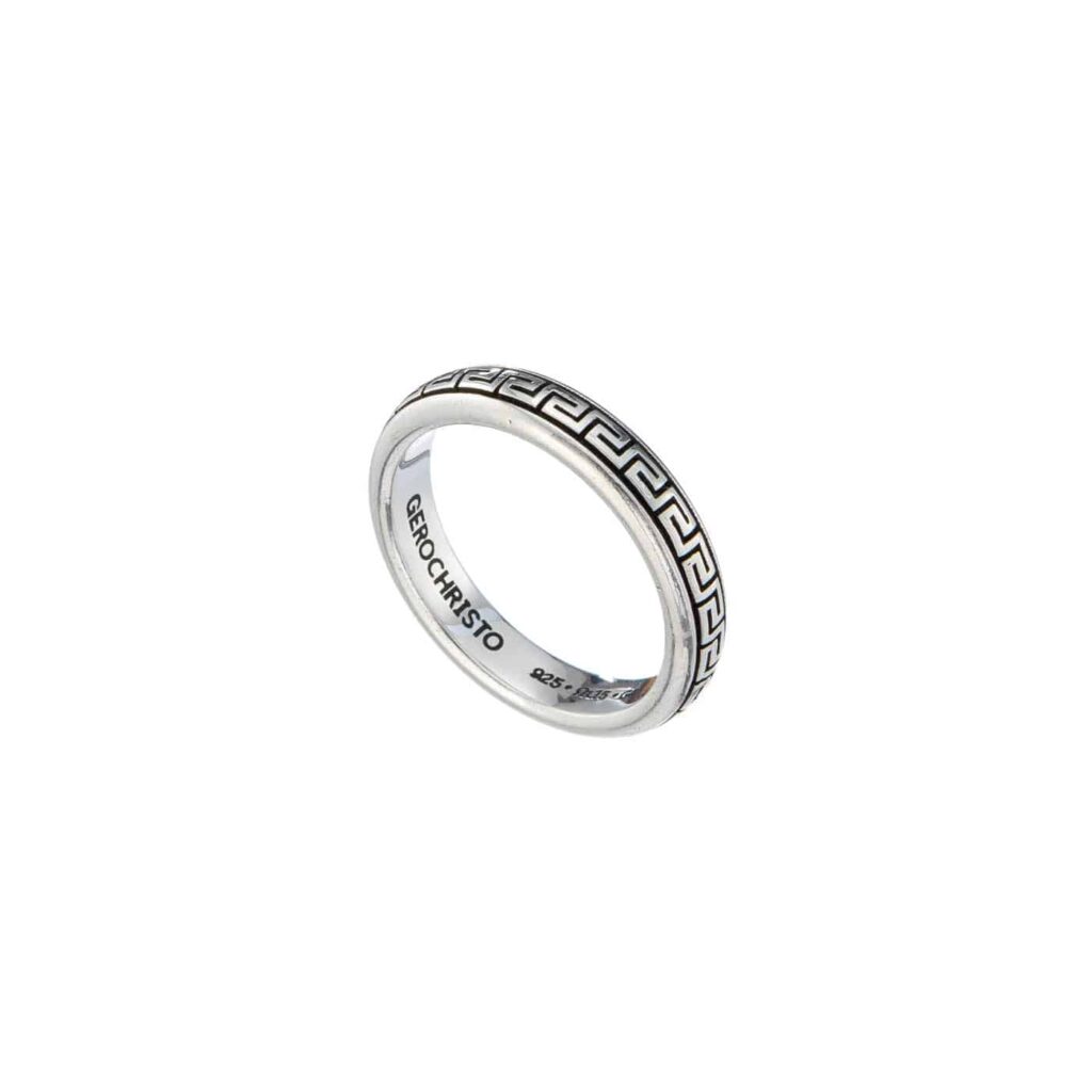 Meander Band Ring in Sterling Silver 925 20413 a