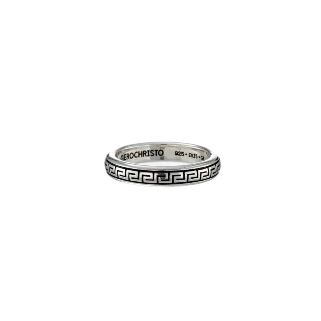 Meander Band Ring in Sterling Silver 925 20413 b