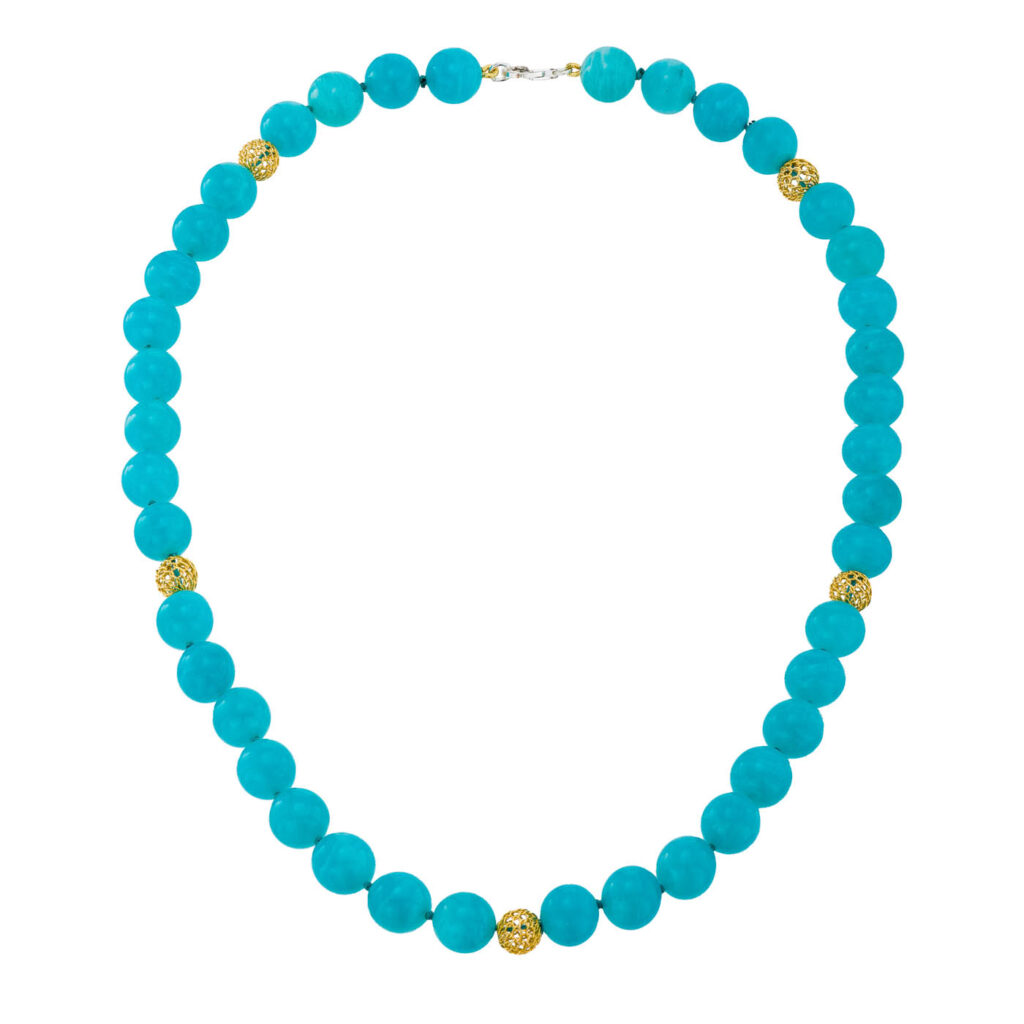 Green Jade 10mm Beaded Necklace N153188-A b